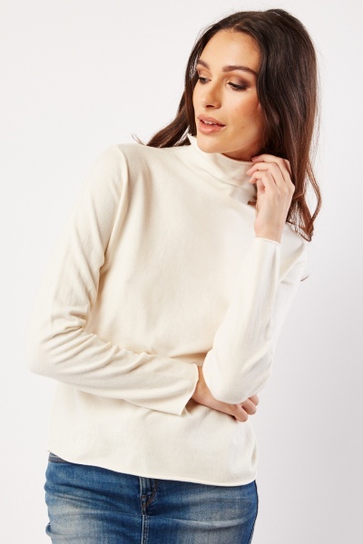 Image of High Neck Knit Casual Jumper