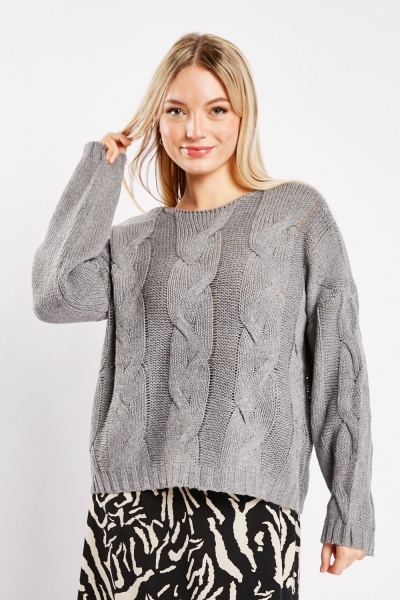Image of Loose Cable Knit Jumper
