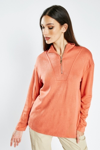 Image of Half Zip Knitted Jumper