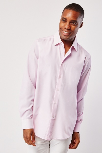 4 Way Stretch Pink Slim Fit Shirt
