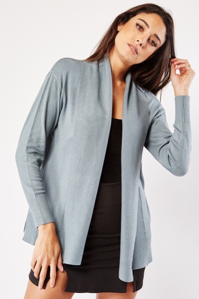 Ribbed Panel Thin Knitted Cardigan