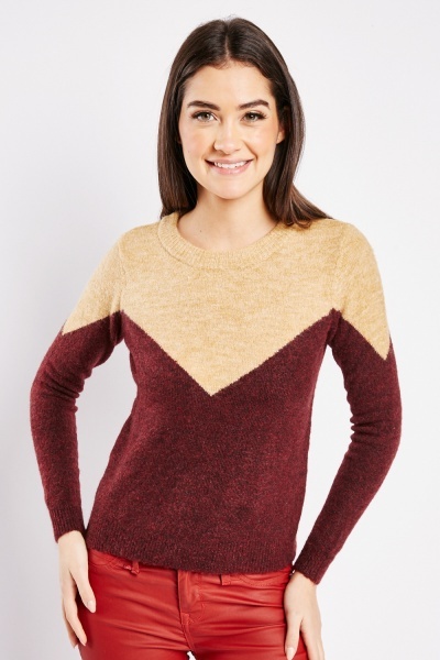 Image of Two Tone Knit Jumper