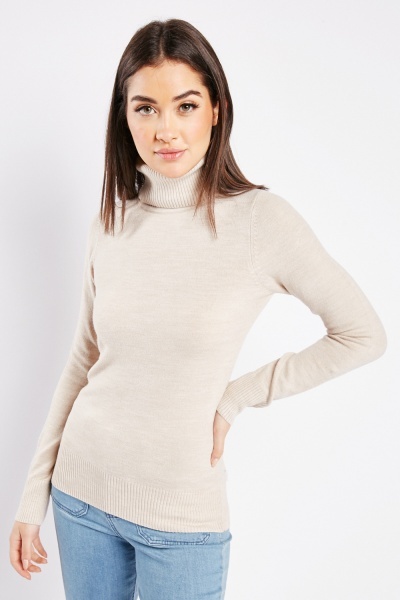 Image of Roll Neck Thin Knit Jumper