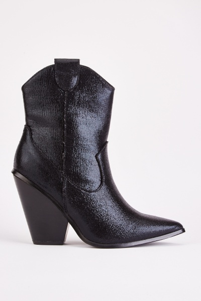 Shimmery Heel Cowboy Boots