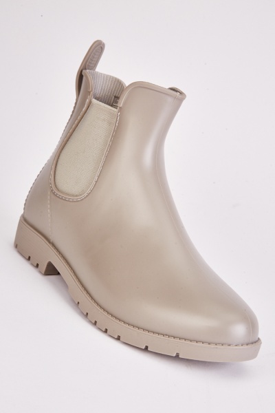 Rubberised Elasticated Panel Ankle Boots