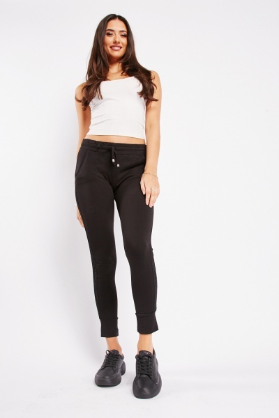 Image of Lace Side Panel Jogging Bottoms