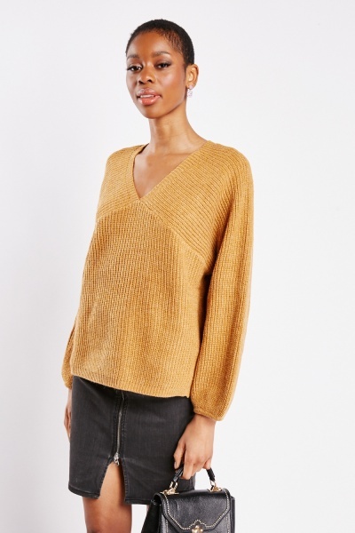 Image of Lace Up Back Knitted Jumper