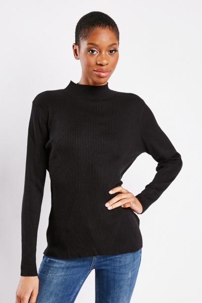 Image of Long Sleeve Ribbed Knit Top