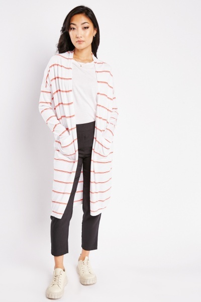 Image of Striped Thin Knit Cardigan