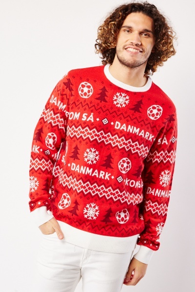 Image of Contrasted Trim Mens X-Mas Jumper