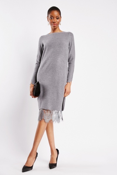 Image of 2 In 1 Knit Jumper Dress