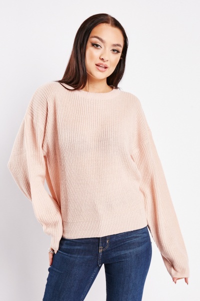 Dropped Shoulder Knitted Casual Jumper