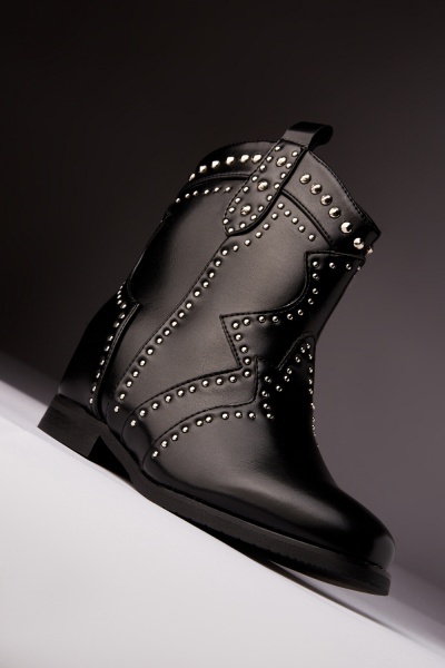 Studded Cowboy Ankle Boots