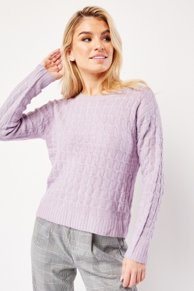 Cable Knit Lilac Jumper