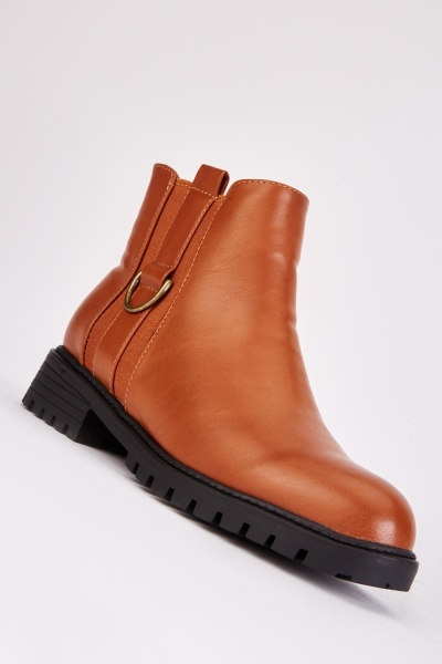 D-Ring Trim Ankle Boots