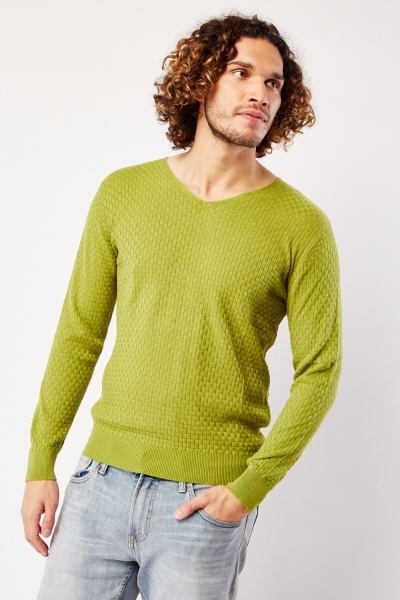 Image of Textured Cotton Knitted Mens Top