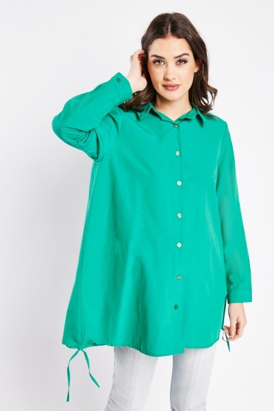 Buttoned Longline Classic Shirt