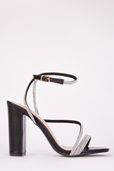 Encrusted Strappy High Heel Sandals