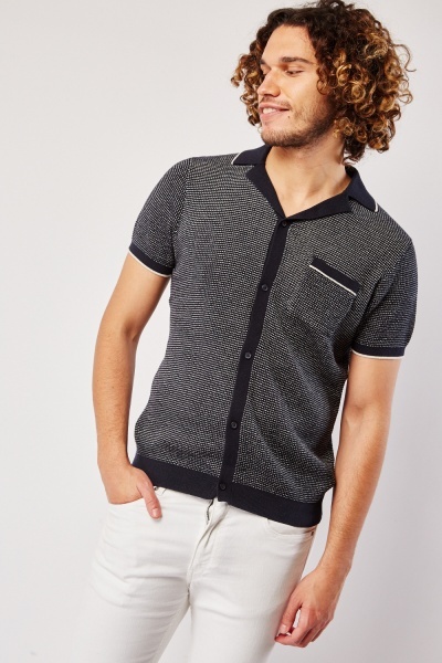 Image of Single Pocket Knitted Mens T-Shirt