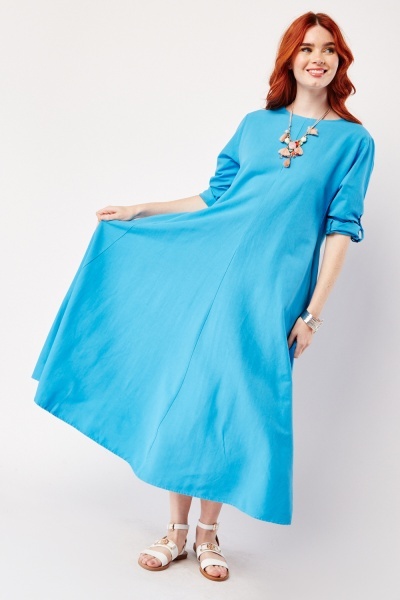 Long Sleeve Cotton Maxi Dress