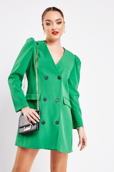 Image of Double Breasted Wrap Blazer Dress