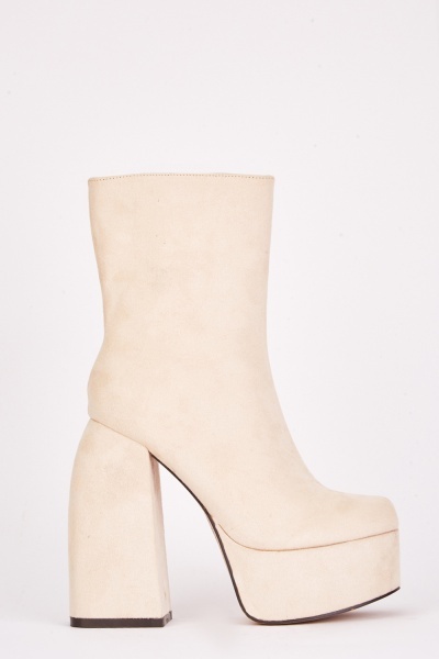 Image of Faux Suede Chunky Boots