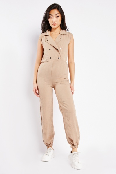 Sleeveless Double Breasted Jumpsuit