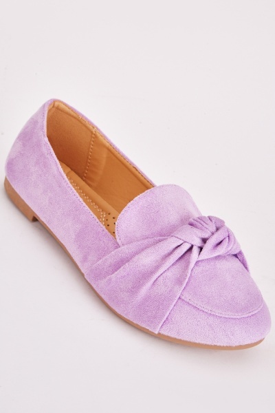 Knotted Bow Flat Loafers