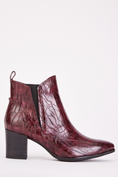 Image of Block Mid Heel Ankle Boots
