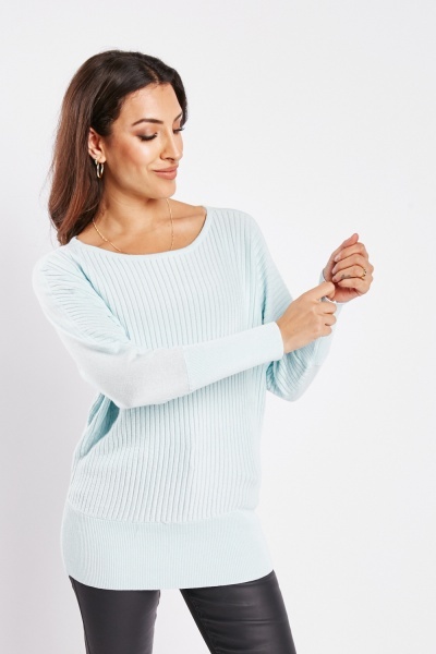 Image of Ribbed Panel Knit Jumper