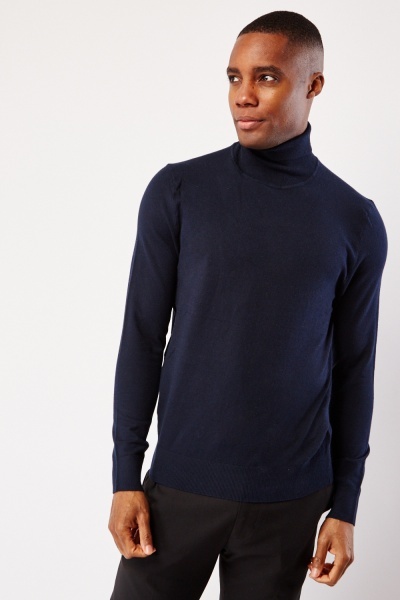 Image of Rolled Neck Thin Knit Sweater