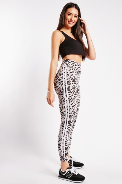 Star Leopard Print Fitted Joggers