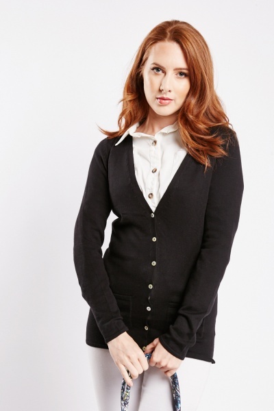 Image of Front Pockets Thin Knit Cardigan