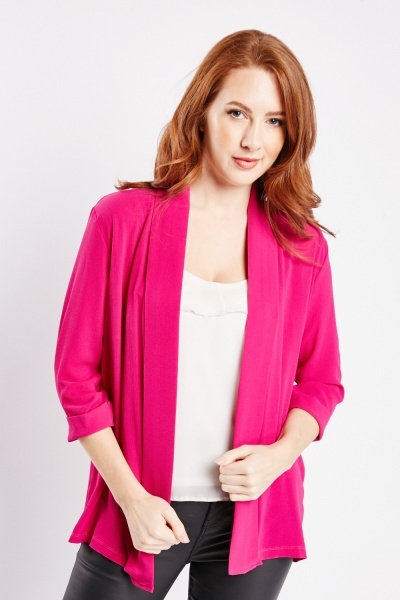 Image of Rolled Sleeve Sheer Open Cardigan