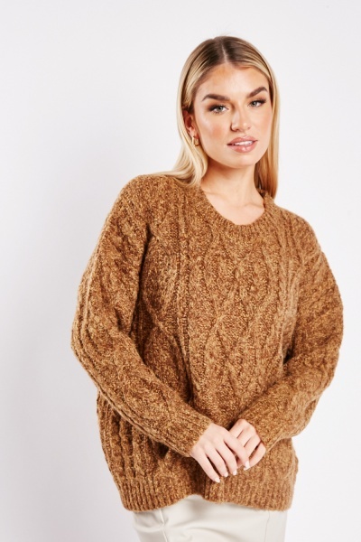 Knitted Round Neck Casual Jumper