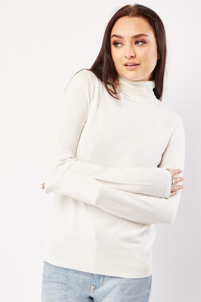 Roll Neck Knit Sweater