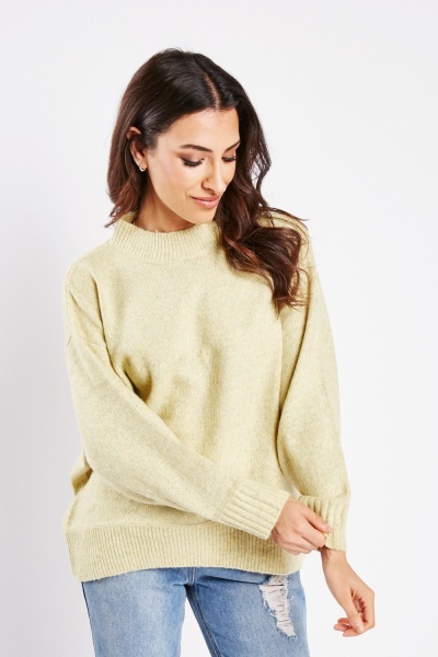 Ribbed Trim Knit Sweater