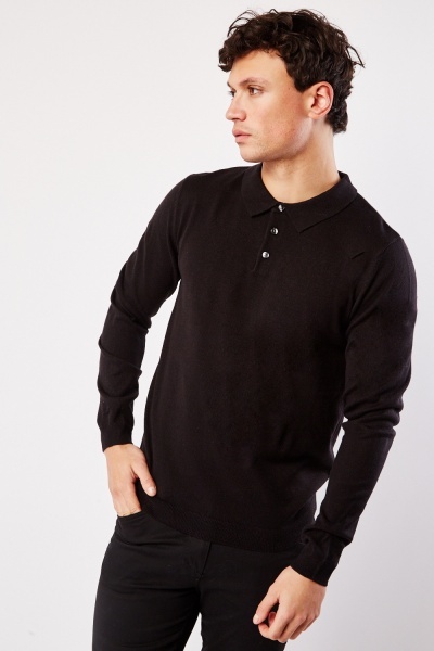Image of Fine Knit Long Sleeve Mens Top