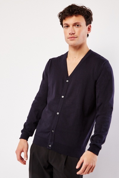 Image of Button Up Navy Cardigan