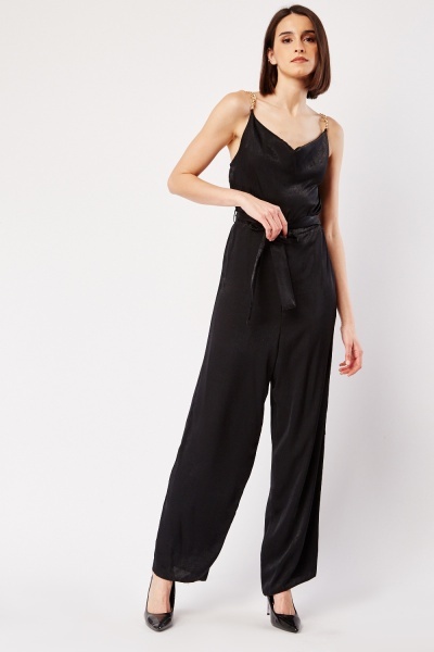 Chain Strap Silky Jumpsuit