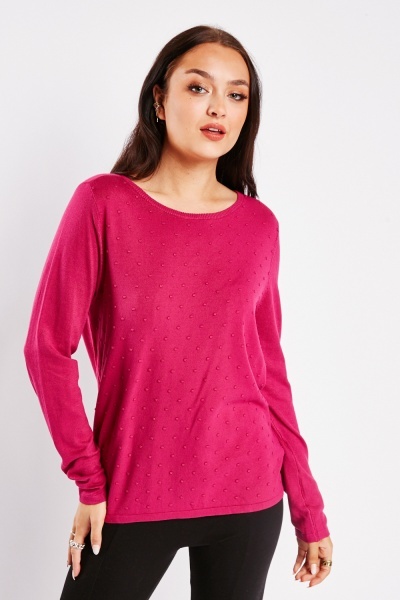 Image of Bobble Textured Knit Sweater