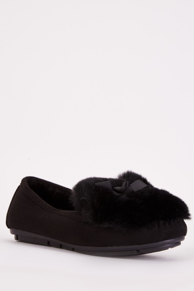 Front Bow Flat Loafers