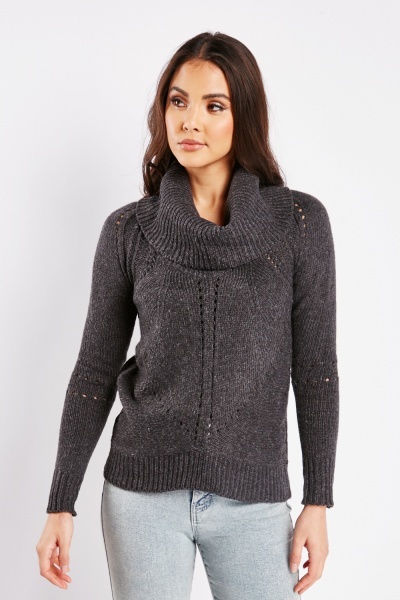 Image of Slouchy Neck Knit Jumper