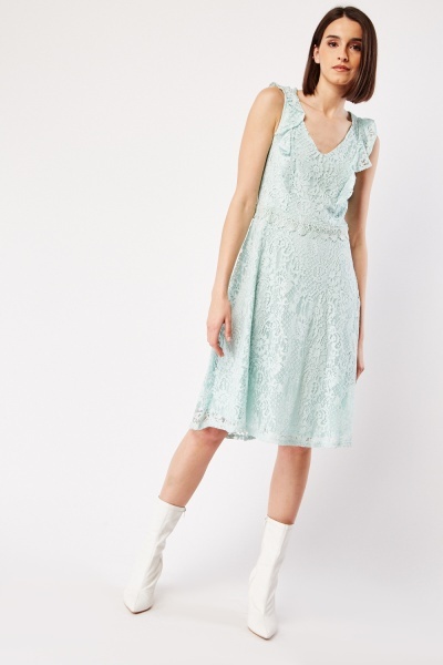 Chantily Lace Overlay Fitted Dress