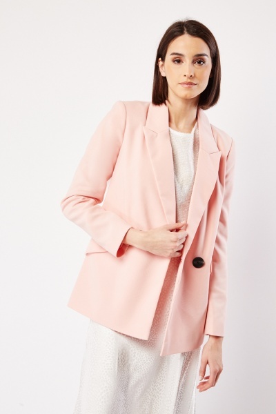 Image of Double Breasted Peach Blazer