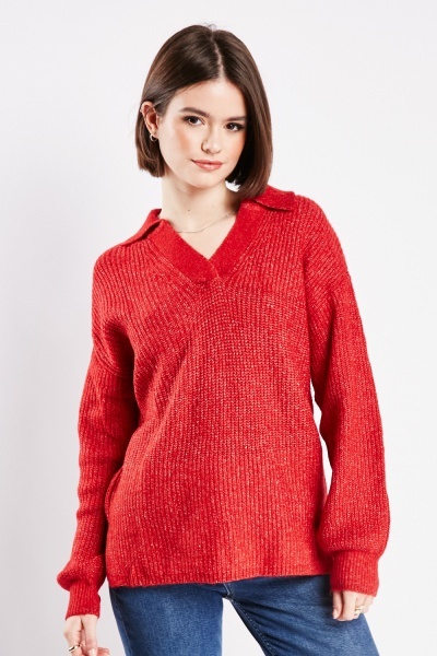 Image of Collared Knit Jumper