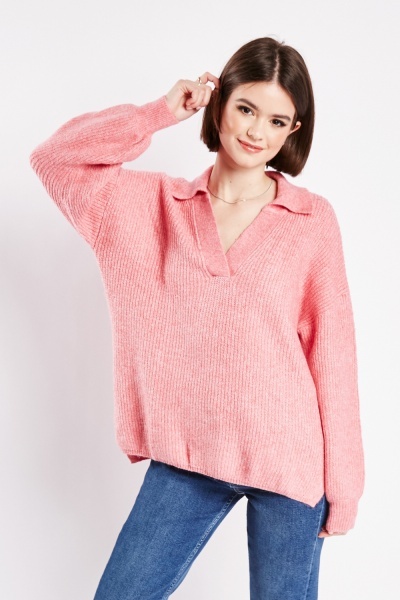 Image of Collared Knit Jumper