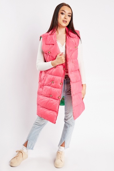 Image of Double Breasted Quilted Gilet