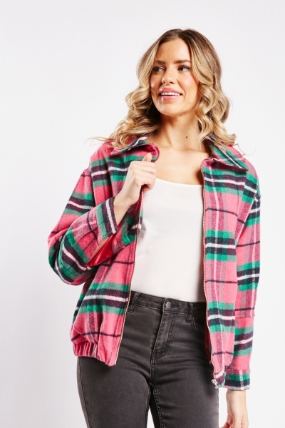 Image of Plaid Collar Casual Jacket