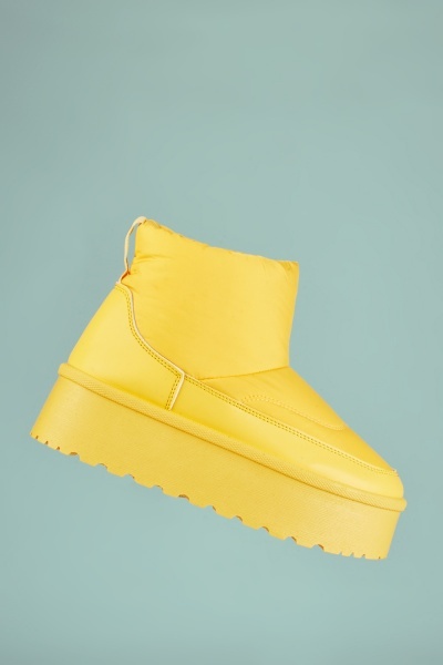 Yellow High Platform Winter Boots